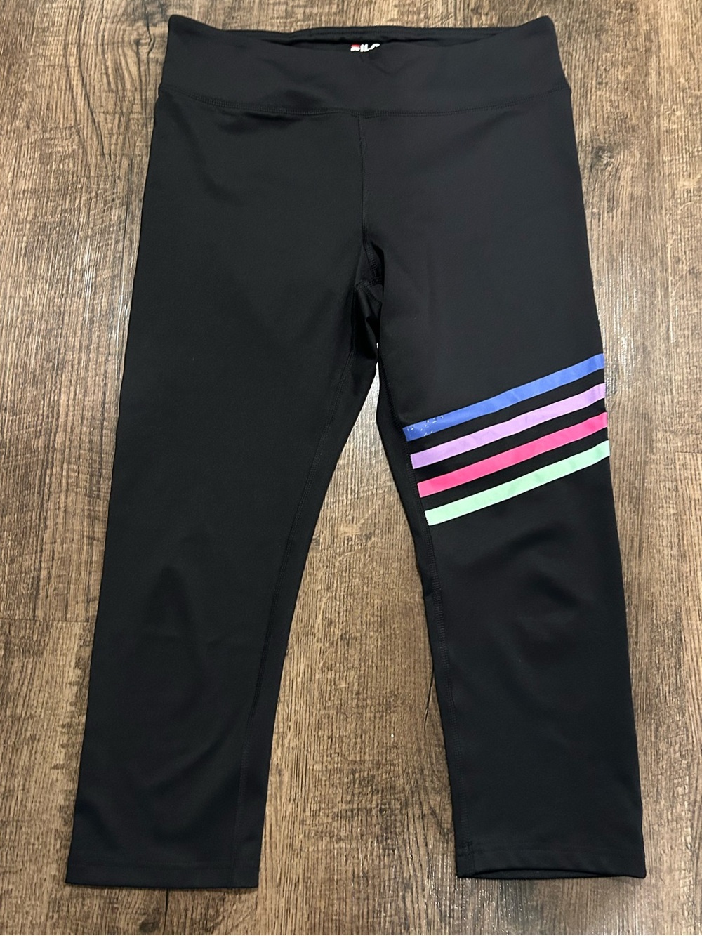 Fila Sport Capri Leggings with Color Stripe Detail